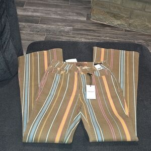 Judy Blue Brown Striped Flare Jeans